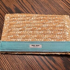 GWP- Woven Clutch with Teal Accent